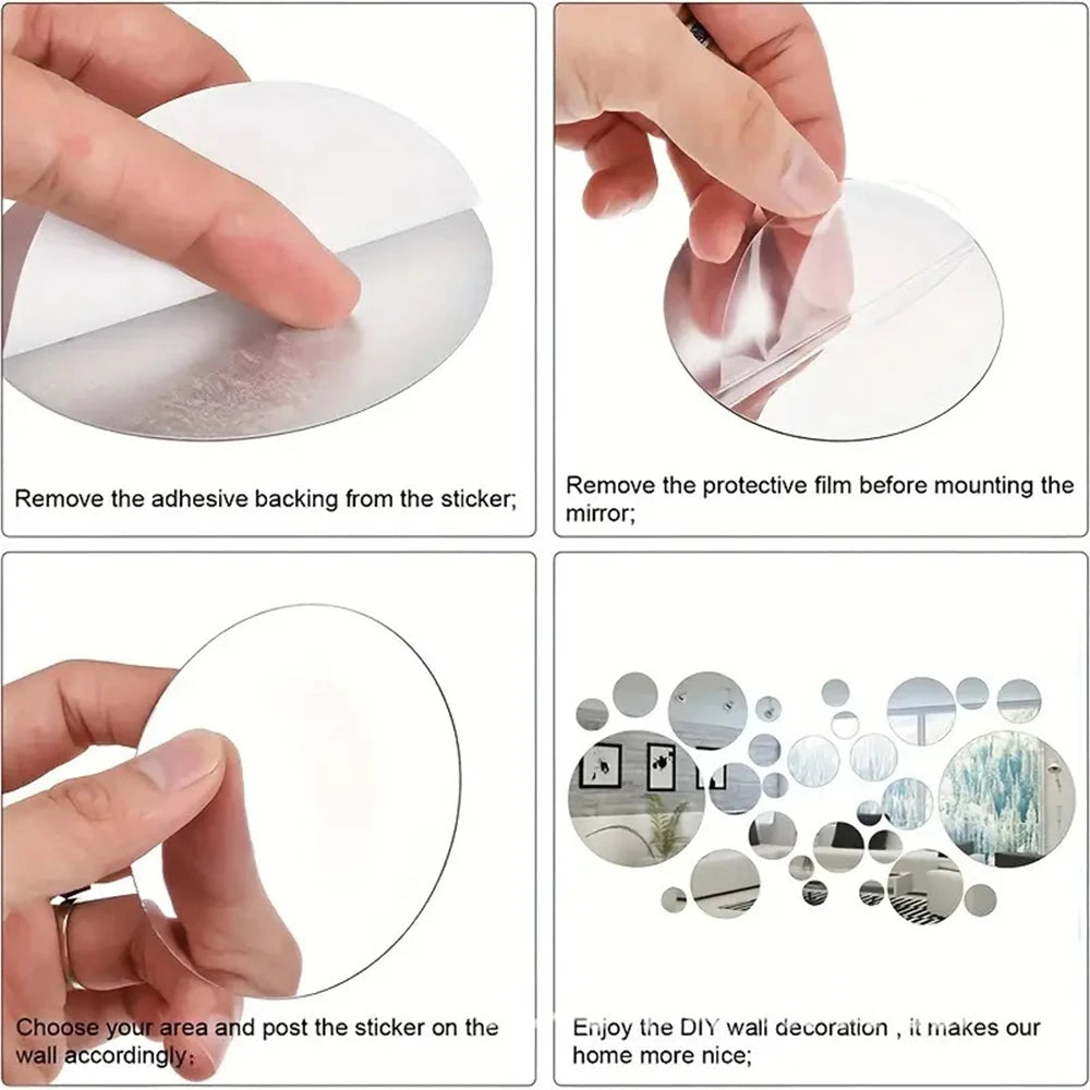 3D Acrylic Mirror Wall Stickers Set