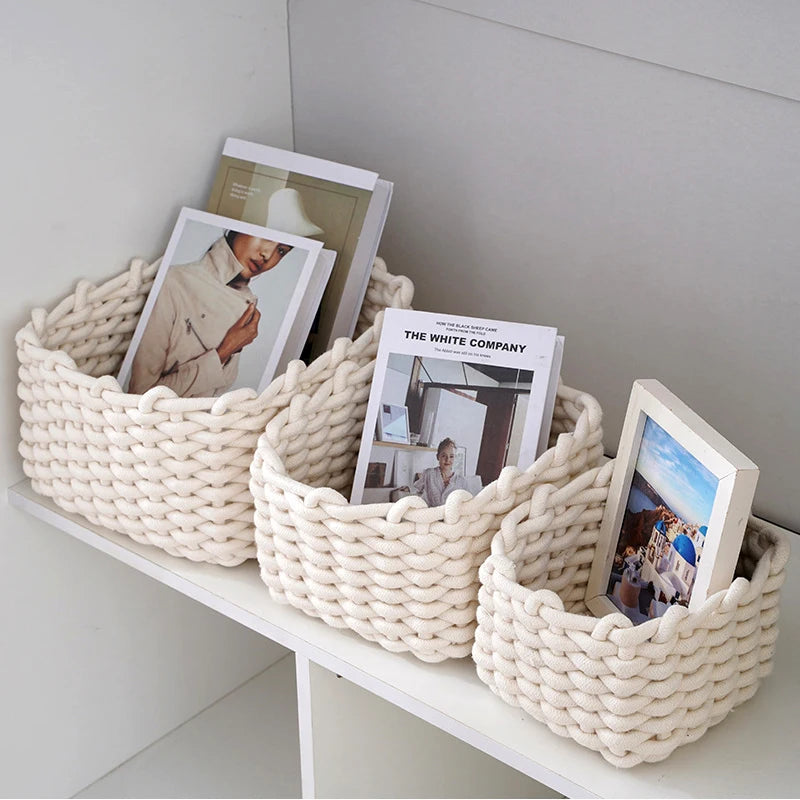 Handwoven Cotton Rope Storage Basket