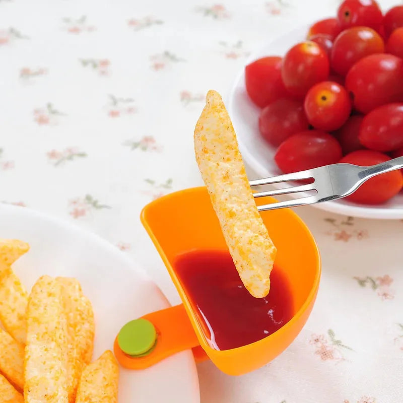 4-Piece Clip-On Sauce Bowls for Plates, Mini Condiment and Dipping Cups
