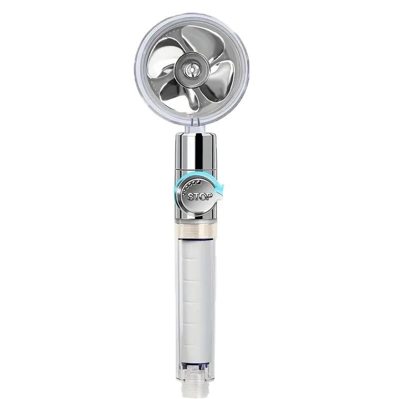 360° Rotating High-Pressure Turbo Shower Head, Water-Saving Bathroom Shower Head