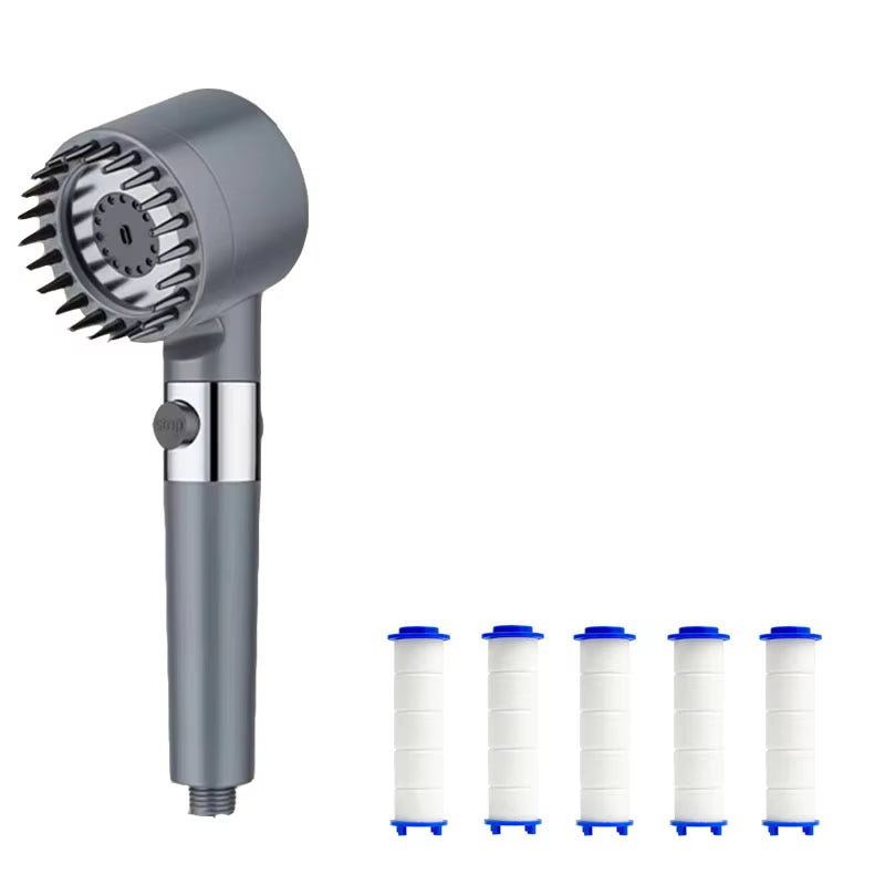 Filtered Shower Head with 3 Spray Modes and Massage Function, Bathroom Shower Head