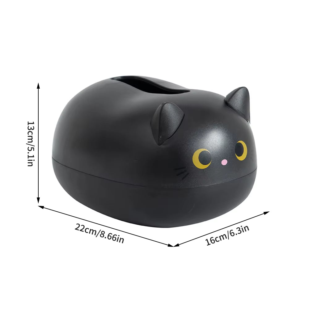 Cat-Shaped Tissue Box Holder and Dispenser, Decorative Tabletop Tissue Organizer