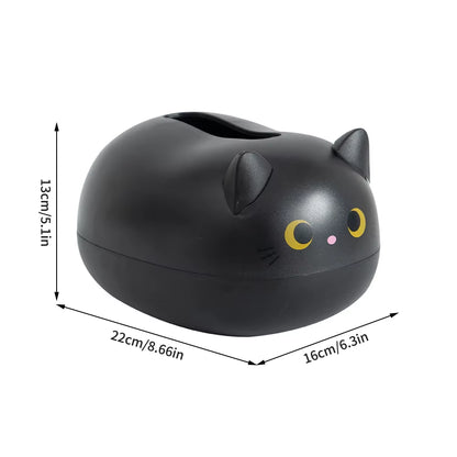 Cat-Shaped Tissue Box Holder and Dispenser, Decorative Tabletop Tissue Organizer