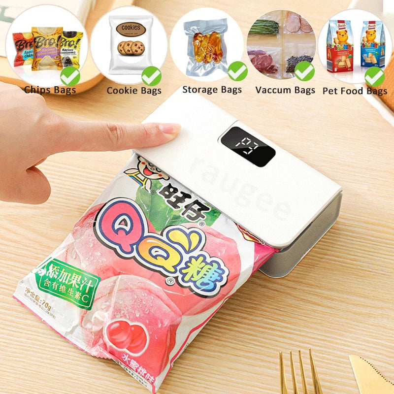 Mini 2-in-1 Heat Bag Sealer and Cutter, Rechargeable Portable Food Bag Sealing Machine