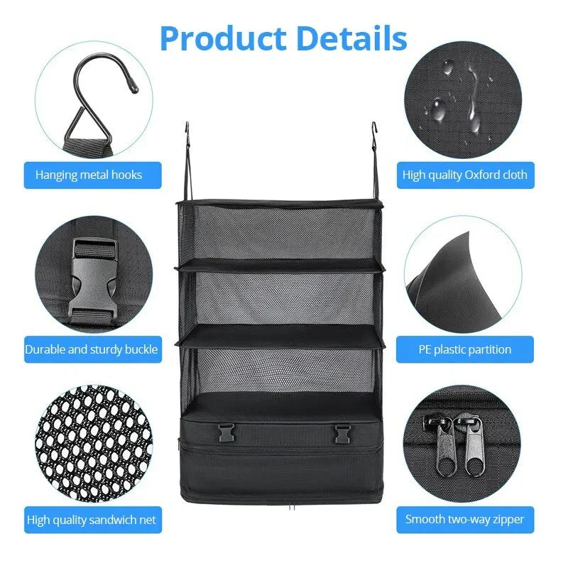 Hanging Travel Clothes Organizer, Garment Storage Bag for Clothes, Underwear and Accessories