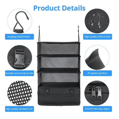 Hanging Travel Clothes Organizer, Garment Storage Bag for Clothes, Underwear and Accessories