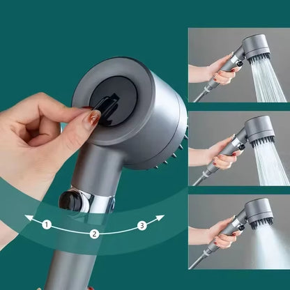 Filtered Shower Head with 3 Spray Modes and Massage Function, Bathroom Shower Head