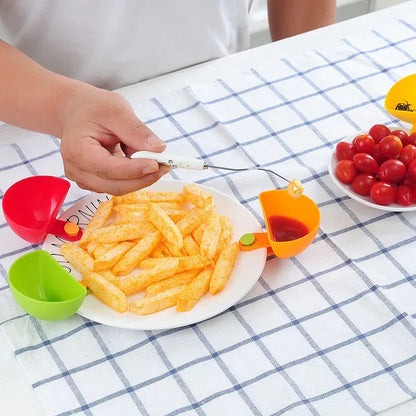 4-Piece Clip-On Sauce Bowls for Plates, Mini Condiment and Dipping Cups