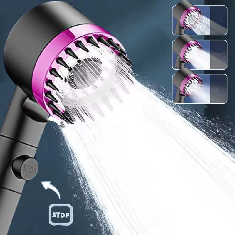 Filtered Shower Head with 3 Spray Modes and Massage Function, Bathroom Shower Head