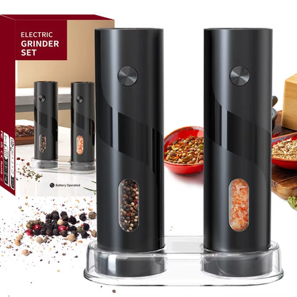 Rechargeable Electric Salt and Pepper Grinder with Adjustable Ceramic Burr and LED