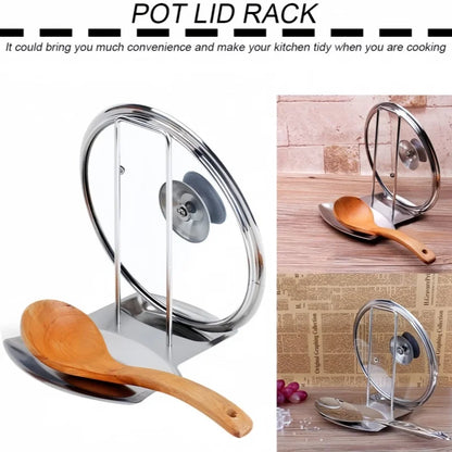 Stainless Steel Pot Lid and Kitchen Utensil Organizer, Detachable Cooking Rack
