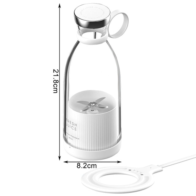 350 ml Portable Electric Blender, Rechargeable Mini Fruit Juicer with 4 Blades