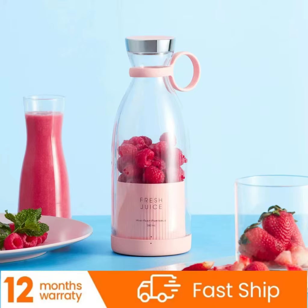 350 ml Portable Electric Blender, Rechargeable Mini Fruit Juicer with 4 Blades