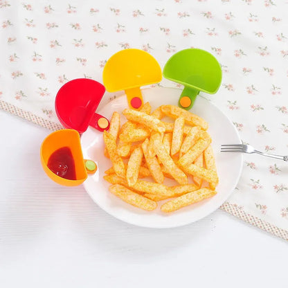 4-Piece Clip-On Sauce Bowls for Plates, Mini Condiment and Dipping Cups