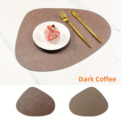 Round Faux Leather Placemats
