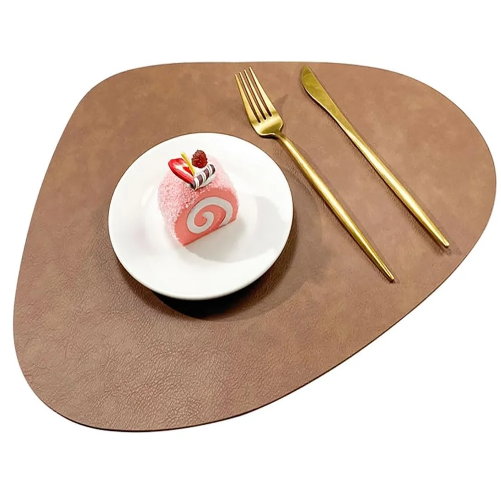 Round Faux Leather Placemats
