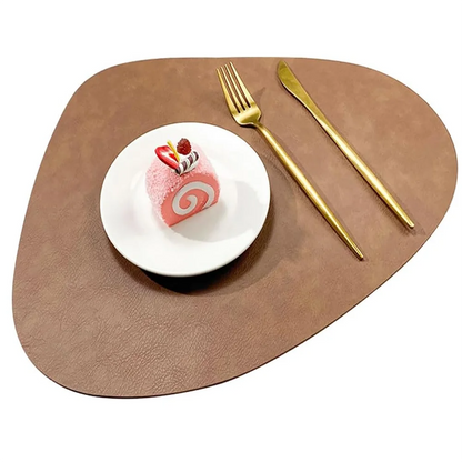 Round Faux Leather Placemats