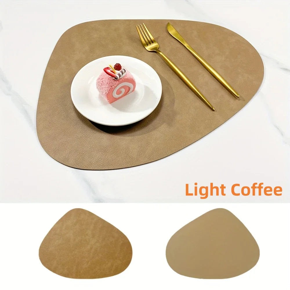 Round Faux Leather Placemats