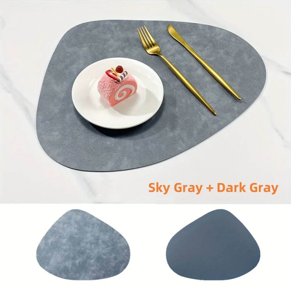 Round Faux Leather Placemats