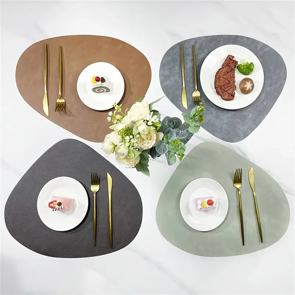 Round Faux Leather Placemats