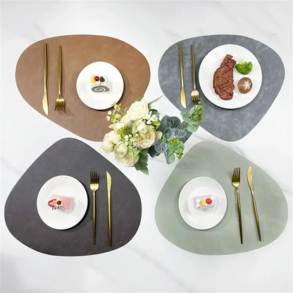 Round Faux Leather Placemats