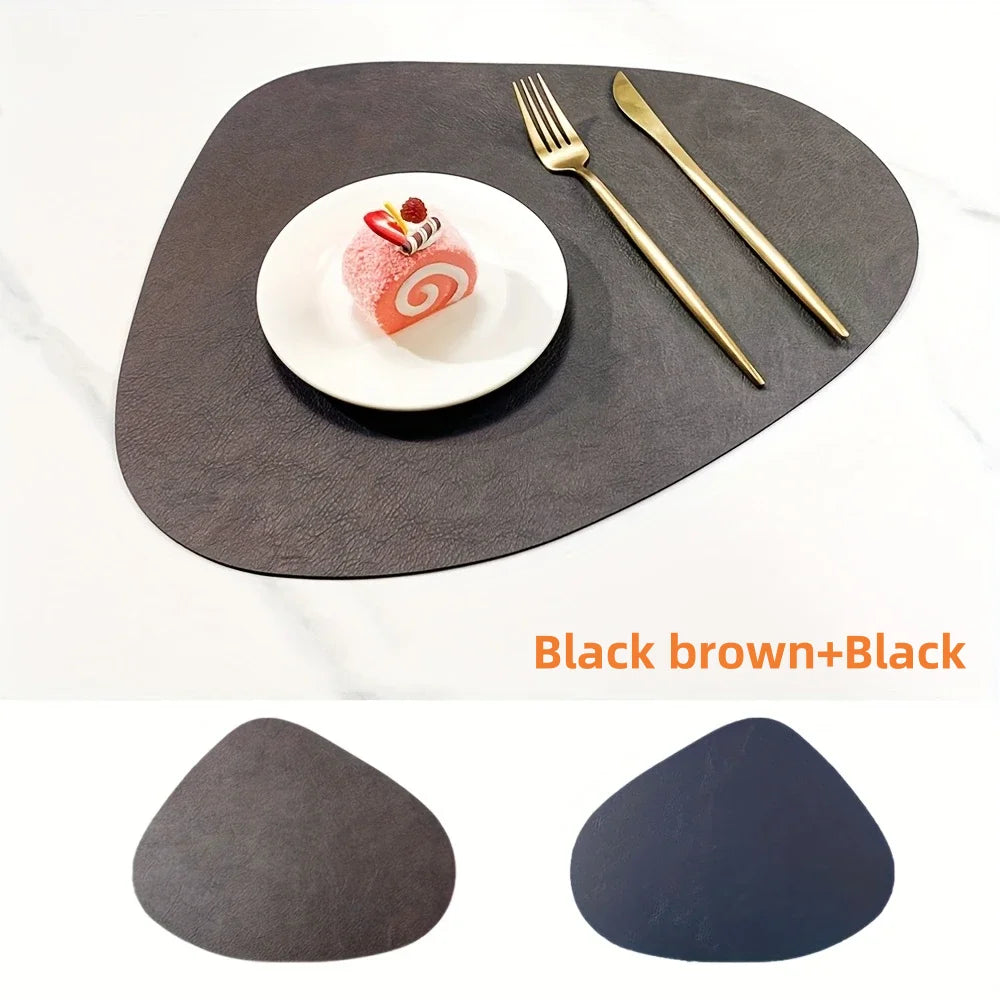 Round Faux Leather Placemats
