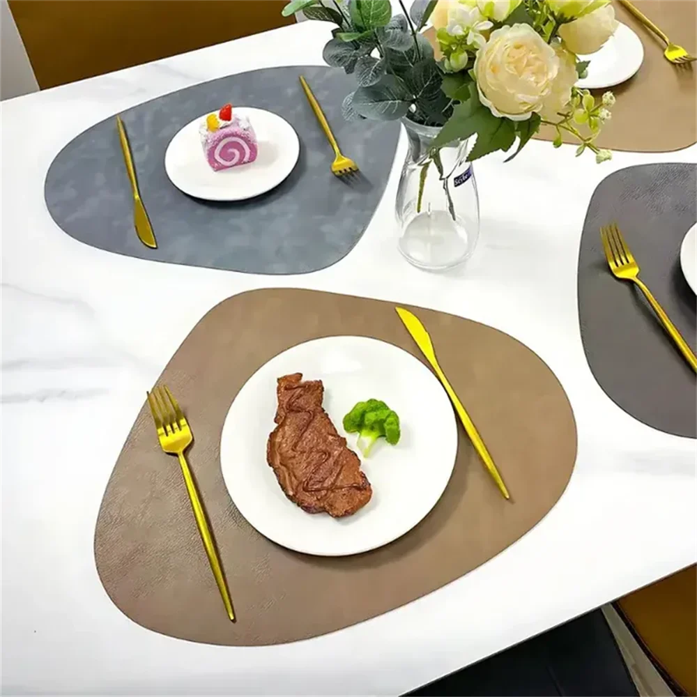 Round Faux Leather Placemats