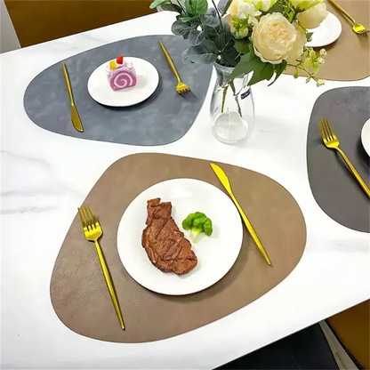 Round Faux Leather Placemats