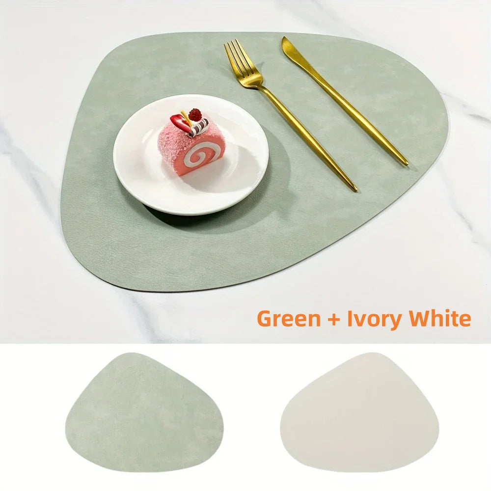 Round Faux Leather Placemats