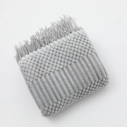 Chunky Knit Tassel Throw Blanket