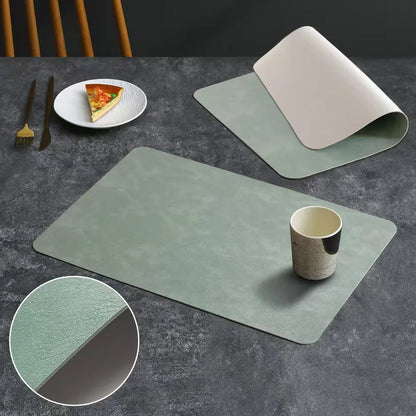 Faux Leather Dining Placemats Set