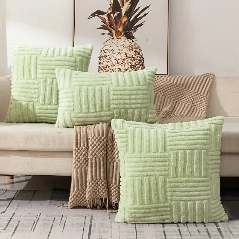 Boho Faux Fur Plush Pillow Cover