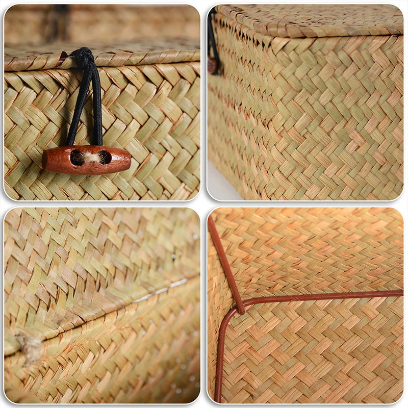 Seagrass Storage Basket with Lid