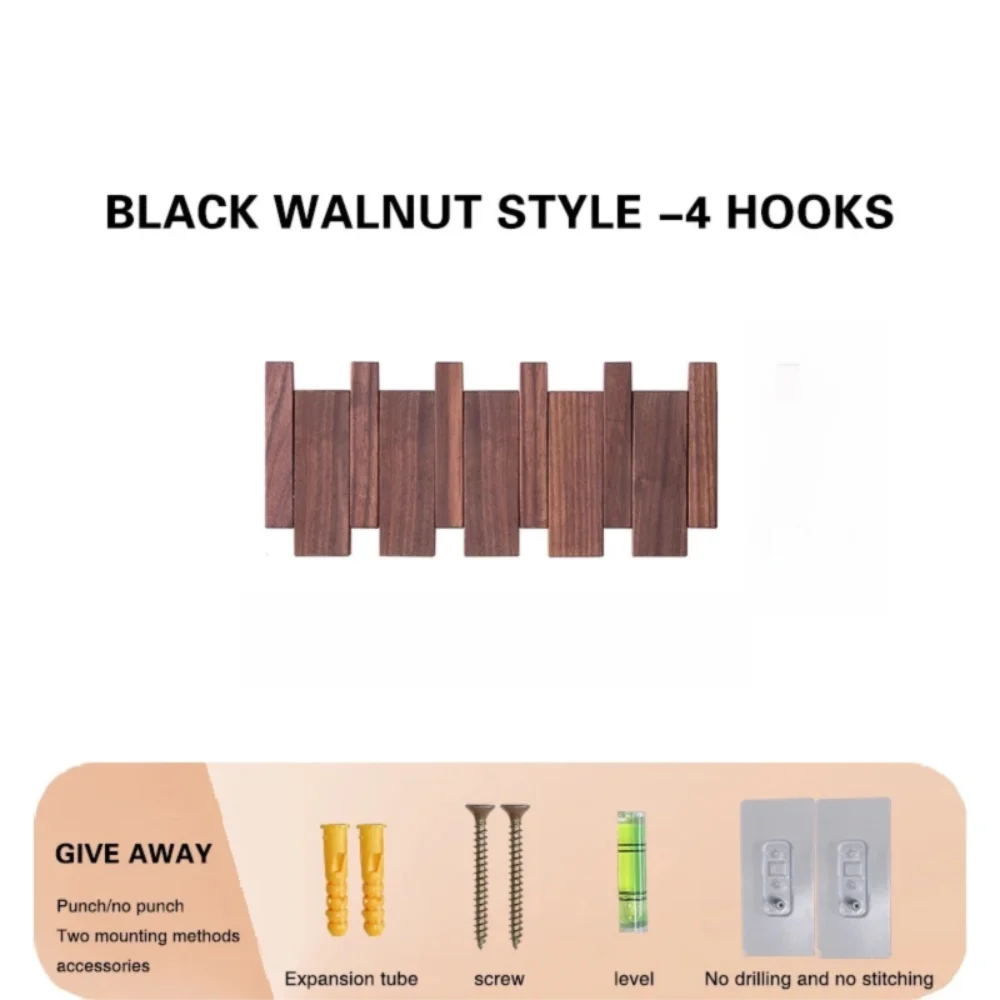 Piano Key Wood Wall Coat Rack