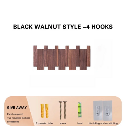 Piano Key Wood Wall Coat Rack