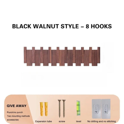 Piano Key Wood Wall Coat Rack