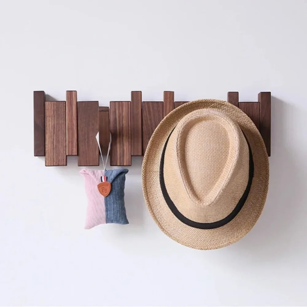 Piano Key Wood Wall Coat Rack