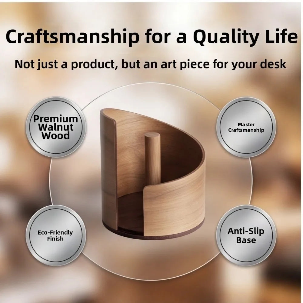 Wooden Paper Towel Holder, Anti-Slip Base