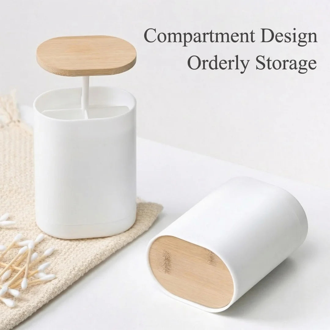 Pop-Up Toothpick Holder with Bamboo Lid