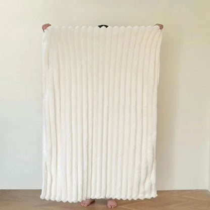Fluffy Striped Throw Blanket