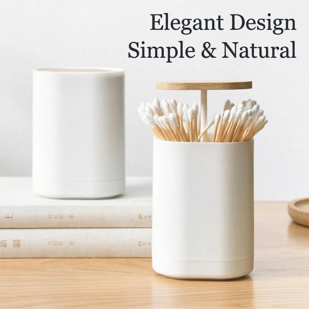 Pop-Up Toothpick Holder with Bamboo Lid