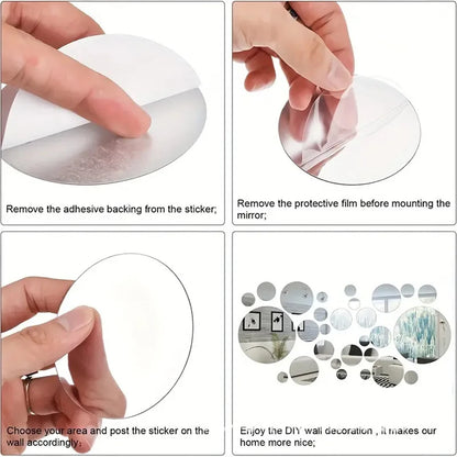 3D Acrylic Mirror Wall Stickers Set