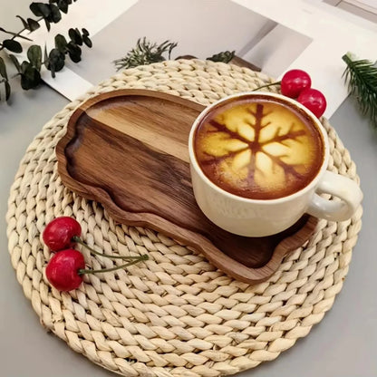 Cloud-Shaped Wooden Tea Tray
