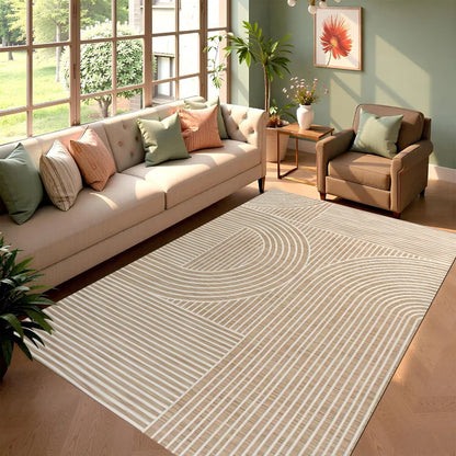 Boho Geometric Striped Area Rug