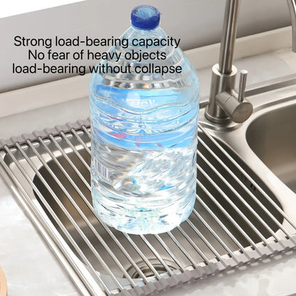 Foldable Stainless Steel Roll-Up Dish Rack