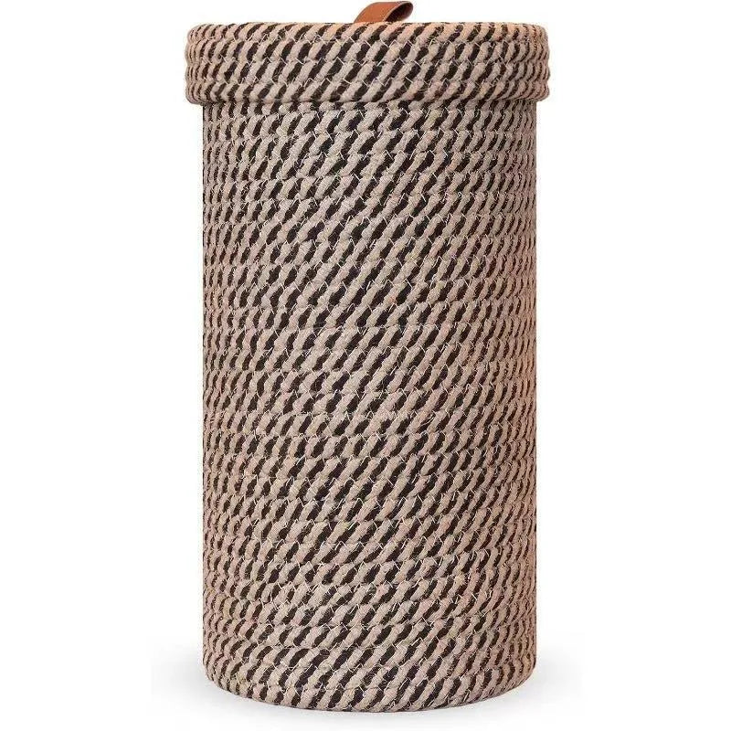 Woven Toilet Paper Stand with Storage Lid