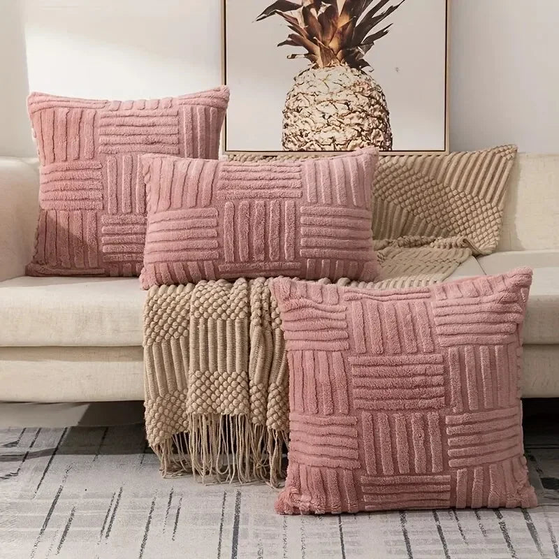 Boho Faux Fur Plush Pillow Cover