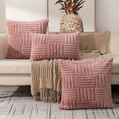 Boho Faux Fur Plush Pillow Cover