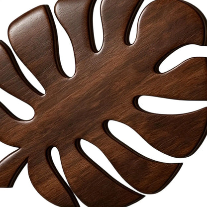 3-Pc Wooden Monstera Leaf Trivet Set