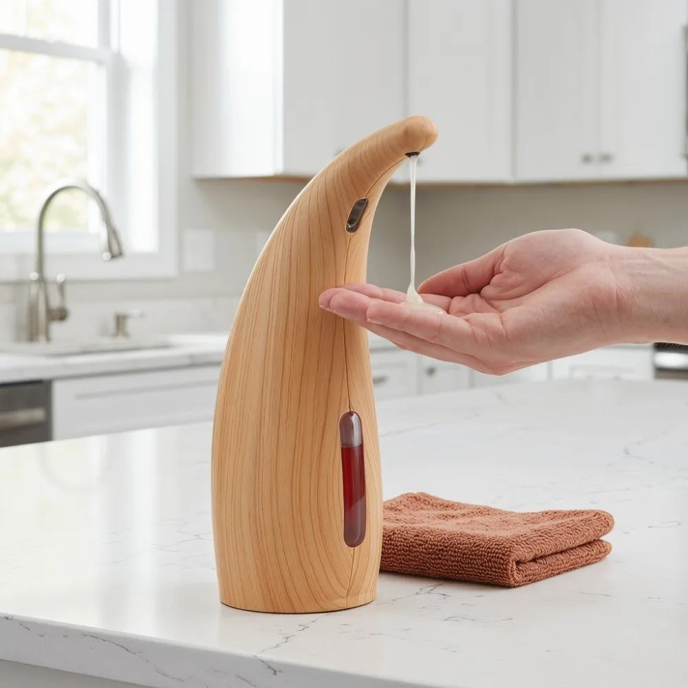 Automatic Sensor Soap Dispenser, Wood Grain